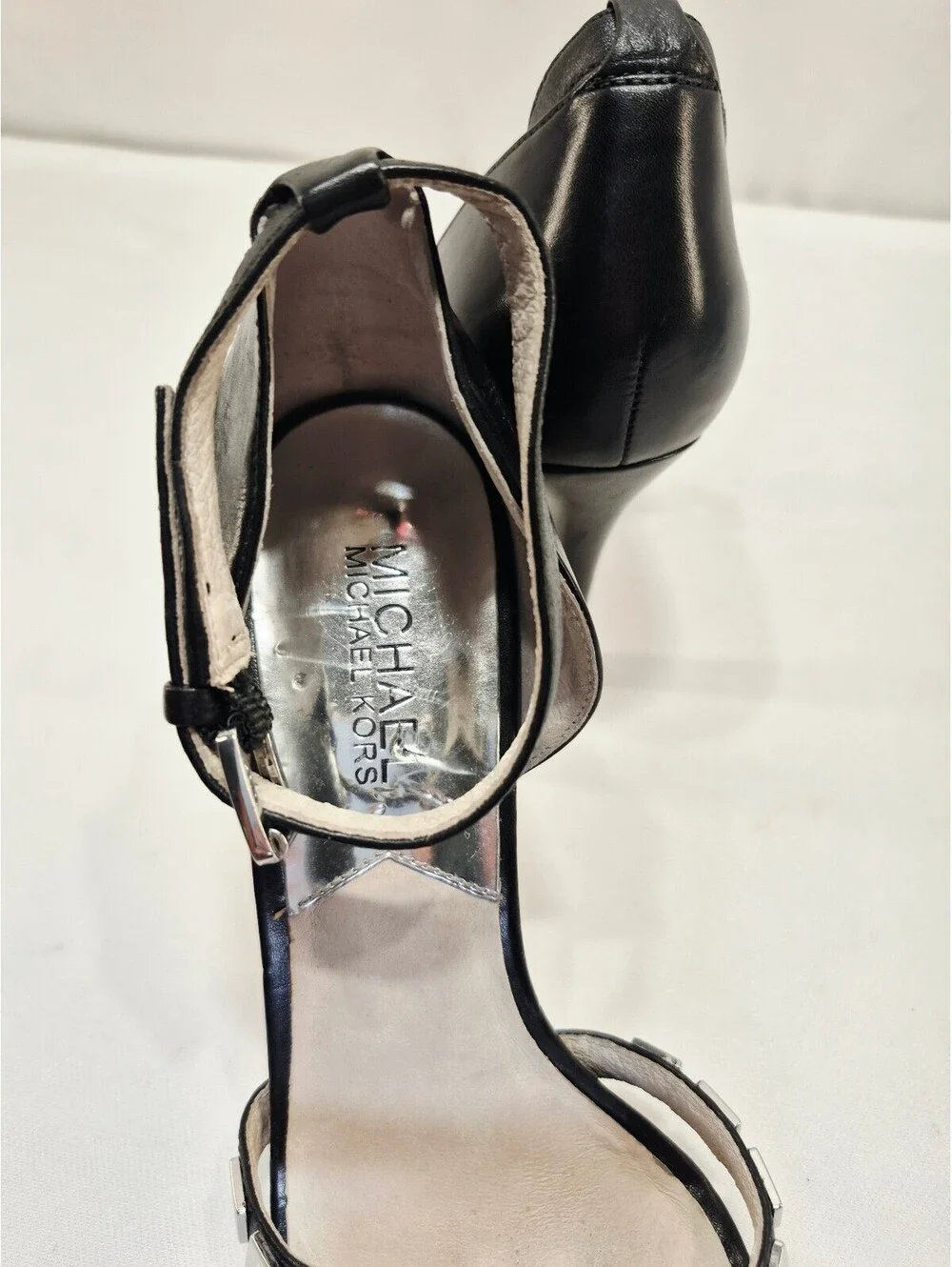 MICHAEL Michael Kors Women's 7.5 Chantelle Embellished Strappy High Heel Sandals